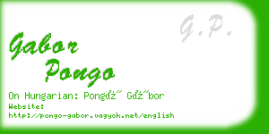 gabor pongo business card